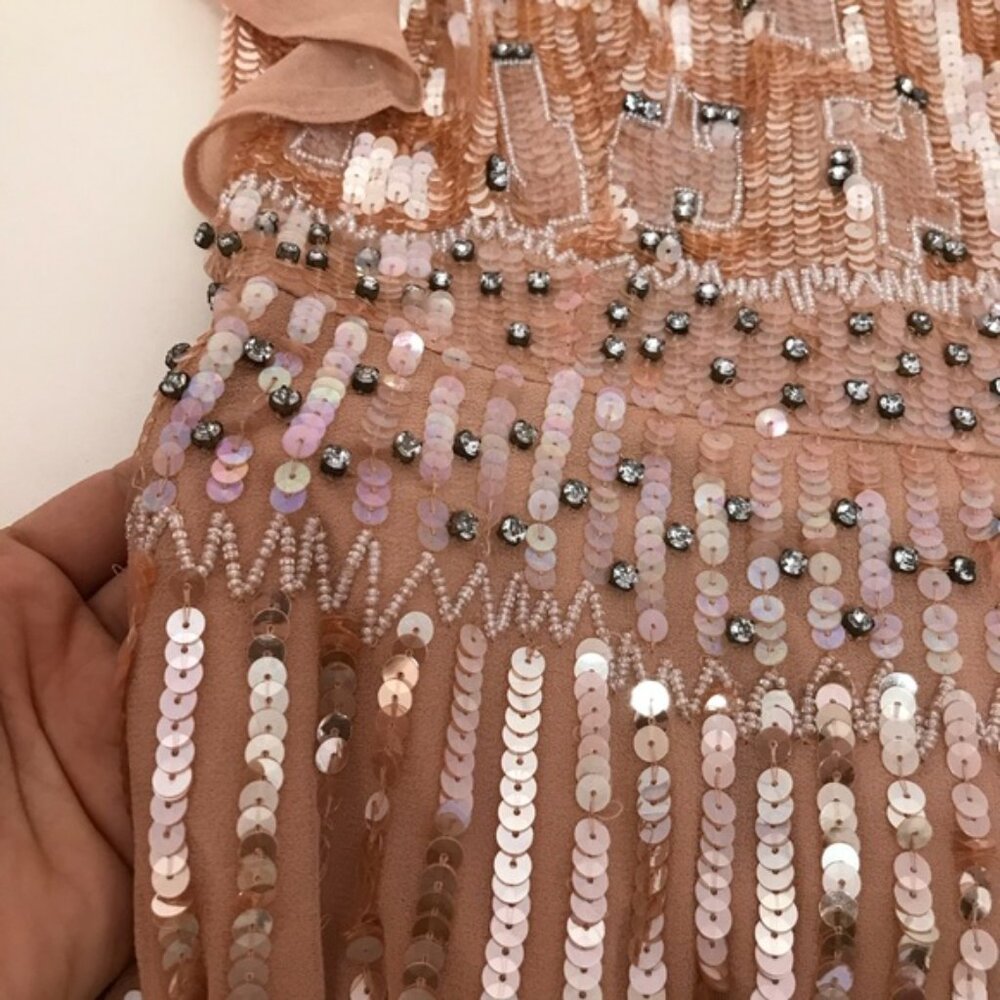 Bebe SEQUIN FLUTTER SLEEVE GOWN - Picture 8 of 8